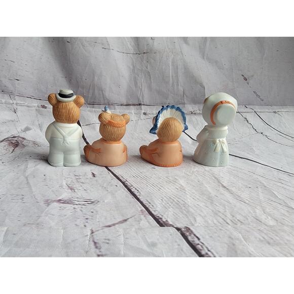 Homco Figurines Autumn Harvest Thanksgiving Bears Set #5312 READ - Picture 7 of 11